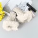 Women Winter Warm Knitted Thicken Fingerless Gloves Artificial Rabbit Hair Half Finger Sleeve