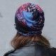 Women Winter Warm Rabbit Fur Hat Headscarf Printing Knit Beanie Neck Warmer Pile Cap