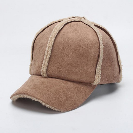 Women Winter Warm Suede Baseball Cap Outdoor Adjustable Hats Sports Cap