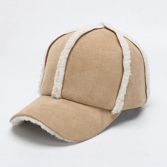 Women Winter Warm Suede Baseball Cap Outdoor Adjustable Hats Sports Cap