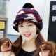 Women Winter Warm Wool Hat Detachable Pompom Lambswool Lining Earmuff Hat