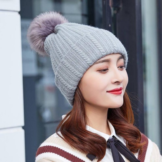 Women Winter Windproof Knit Hat Scarf Set Outdoor Thicken Ski Earmuffs Beanie Cap