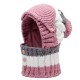 Women Winter Windproof Warm Plus Velvet Knit Hat Scarf Set with Face Mask Thicken Ski Earmuffs Cap