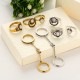 Women's 5 Pcs Vintage Ring Set Gold Silver Moon Opal Gem Trendy Knuckle Rings Gift