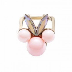 Women's Balancing Style Cute Ring Pink Pearl Rhinestone Ring Clothing Accessories