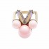 Women's Balancing Style Cute Ring Pink Pearl Rhinestone Ring Clothing Accessories