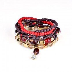 Women's Bohemian Bracelet Colorful Multilayer Beads Charming Bracelet