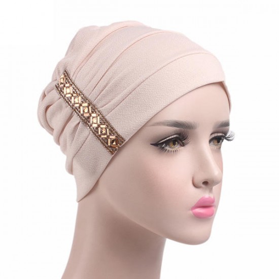 Womens Chemo Cap Soft Muslem Ethnic Beanie Sleep Turban Hat Headwear For Cancer Patients