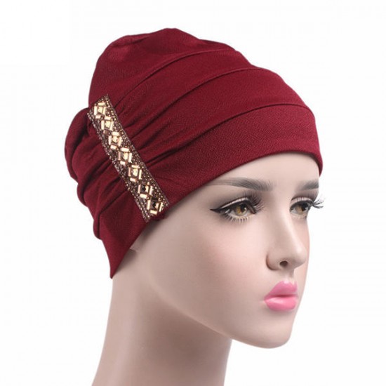 Womens Chemo Cap Soft Muslem Ethnic Beanie Sleep Turban Hat Headwear For Cancer Patients