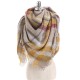 Women's Color Matching Lattice Scarf Ladies Warm Scarf Buttoned Crochet Wrap Pattern