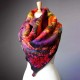 Women's Crimson Vintage Ethnic Flower Scarf