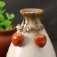 Women's Cute Earrings Bowknot Vivid Cherry Pendant Ethnic Ceramics Ear Drop Lovely Gift for Girl