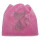 Women's Double Velvet Rhinestones Cute Cat Ears Pattern Beanie Hat