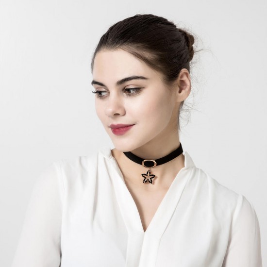 Women's Elegant Choker Star Chain Flannel Clavicle Necklace Gift for Women