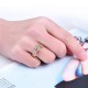 Women's Elegant Fine Copper Ring Gold Crown Zircon Ring Jewelry Gift for Her