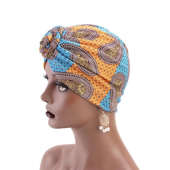 Women's Ethnic Forehead Circle Knot Headscarf Fashion Turban Cap