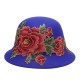 Women's Ethnic Red Peony Bucket Hat Casual Flower Embroidery Cap