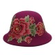 Women's Ethnic Red Peony Bucket Hat Casual Flower Embroidery Cap