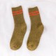 Women's Harajuku Stripe Woolen Blend Middle Tube Socks Warm Stretchy Socks