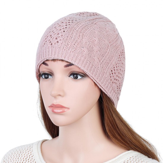 Women's Hollow Knitted Hat Beanie Scarf Dual-Use Headpiece