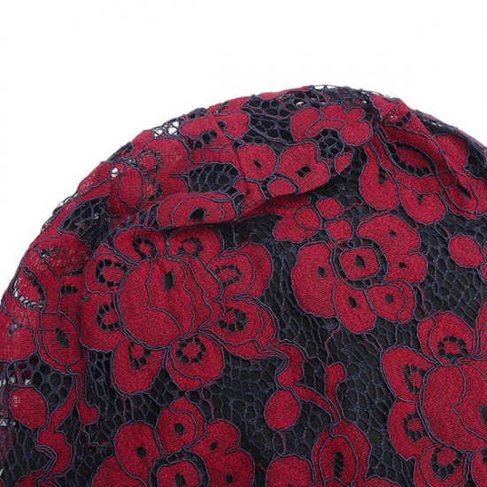 Womens Lace Flower Beanie Hat Cap Turban Slouchy Beanie Hat Chemo Cancer Alopecia Turban Cap