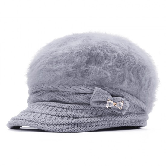 Womens Leisure Winter Knit Hat Plus Velvet Beret Hat Outdoor Thicken Warm Caps