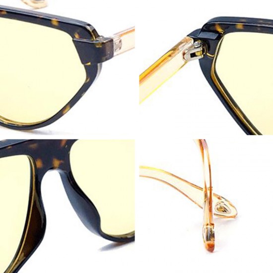 Womens Leopard Triangle Small Frame Sunglasses Outdoor UV 400 Eyewear