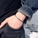 Women's Men's Cuff Bracelets Mobius Band Never Give Up Engraved Spiral Bangle Bracelet for Couple