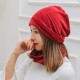 Women's Outdoor Windproof Warm Headwear Simple Style Solid Velvet Beanie Face Mask Scarf