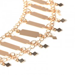 Women's Punk Metal Chain Geometric Copper Sequins Tassel Necklace