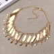 Women's Punk Metal Chain Geometric Copper Sequins Tassel Necklace