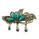 Women's Retro Colorful Zircon Rhinestone Flowers Hairpin Elegant Butterfly Hair Spring Clip