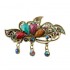 Women's Retro Colorful Zircon Rhinestone Flowers Hairpin Elegant Butterfly Hair Spring Clip