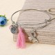 Women's Retro Multicolor Tassels Tree of Life Crystal Bracelet Jewelry