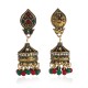 Women's Retro Rhinestone Pray for Bell Ethinc Beads Long Pendant Earrings Jewelry