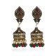 Women's Retro Rhinestone Pray for Bell Ethinc Beads Long Pendant Earrings Jewelry