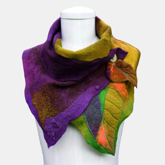 Women's Scarf Vintage Leaf Paneled Boas & Scarves