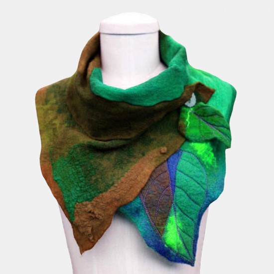 Women's Scarf Vintage Leaf Paneled Boas & Scarves