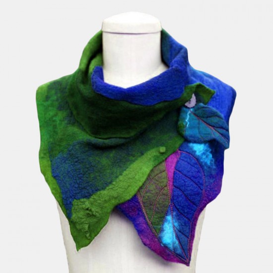 Women's Scarf Vintage Leaf Paneled Boas & Scarves