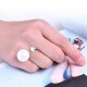 Women's Silver Elegant Pearl Zircon Opening Ring Fine Copper Ring