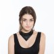 Women's Statement Aluminum Sparkling Paillette Chain Noble Collar Clavicle Necklace
