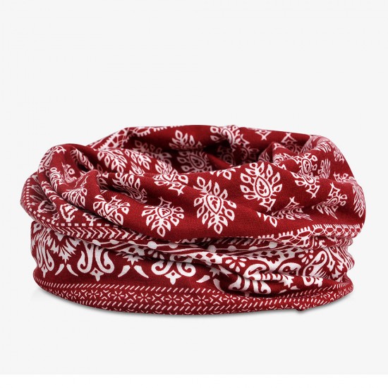 Womens Summer Ethnic Printting Beanie Hats Scarf Cotton Double Use Turban Caps