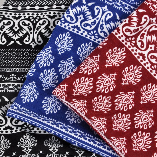 Womens Summer Ethnic Printting Beanie Hats Scarf Cotton Double Use Turban Caps