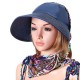 Womens Summer Outdoor Sun Protective Empty Top Beach Hat Wide Brim Anti-UV Gardening Visor Cap