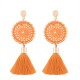 Women's Trendy Knitted Handmade Long Tassel Earrings Female Drop Dangle Earrings Jewelry