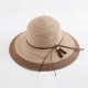 Women's Two-tone Stitching Elegant Seaside Holiday Sunshade Woven Straw Hat