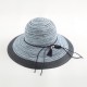 Women's Two-tone Stitching Elegant Seaside Holiday Sunshade Woven Straw Hat