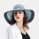 Women's Two-tone Stitching Elegant Seaside Holiday Sunshade Woven Straw Hat