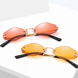 Womens Universal UV Resistence Hexagon Frameless Sunglasses Non-Polarized Eyewear