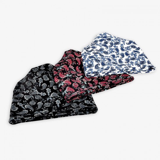 Womens Vintage Earmuffs Multi-purpose Beanie Cap Scarf Outdoor Floral Skullcap